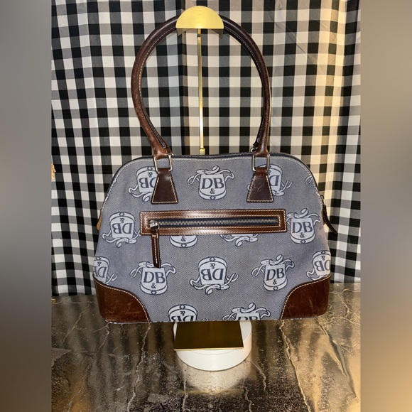 Dooney & Bourke Handbags - Dooney & Bourke Blue Signature Donegal Crest Dome Satchel